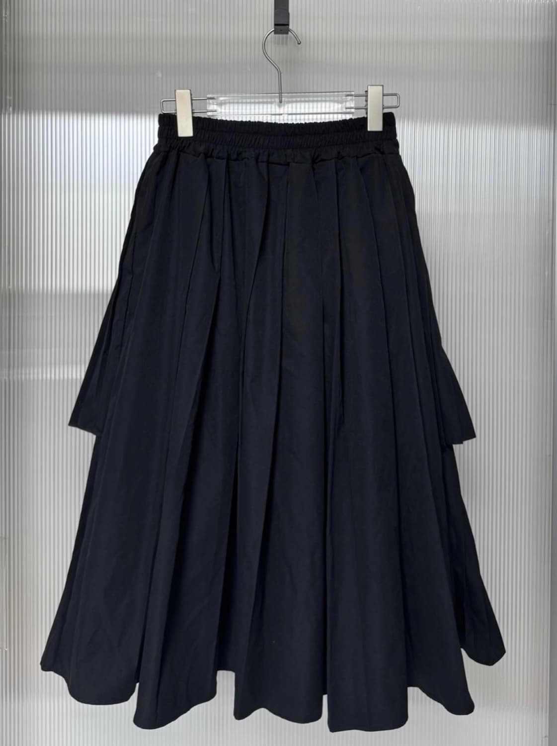 (Japanese vintage) 블랙 플리츠 레이어드 밴딩 스커트 상품이미지3