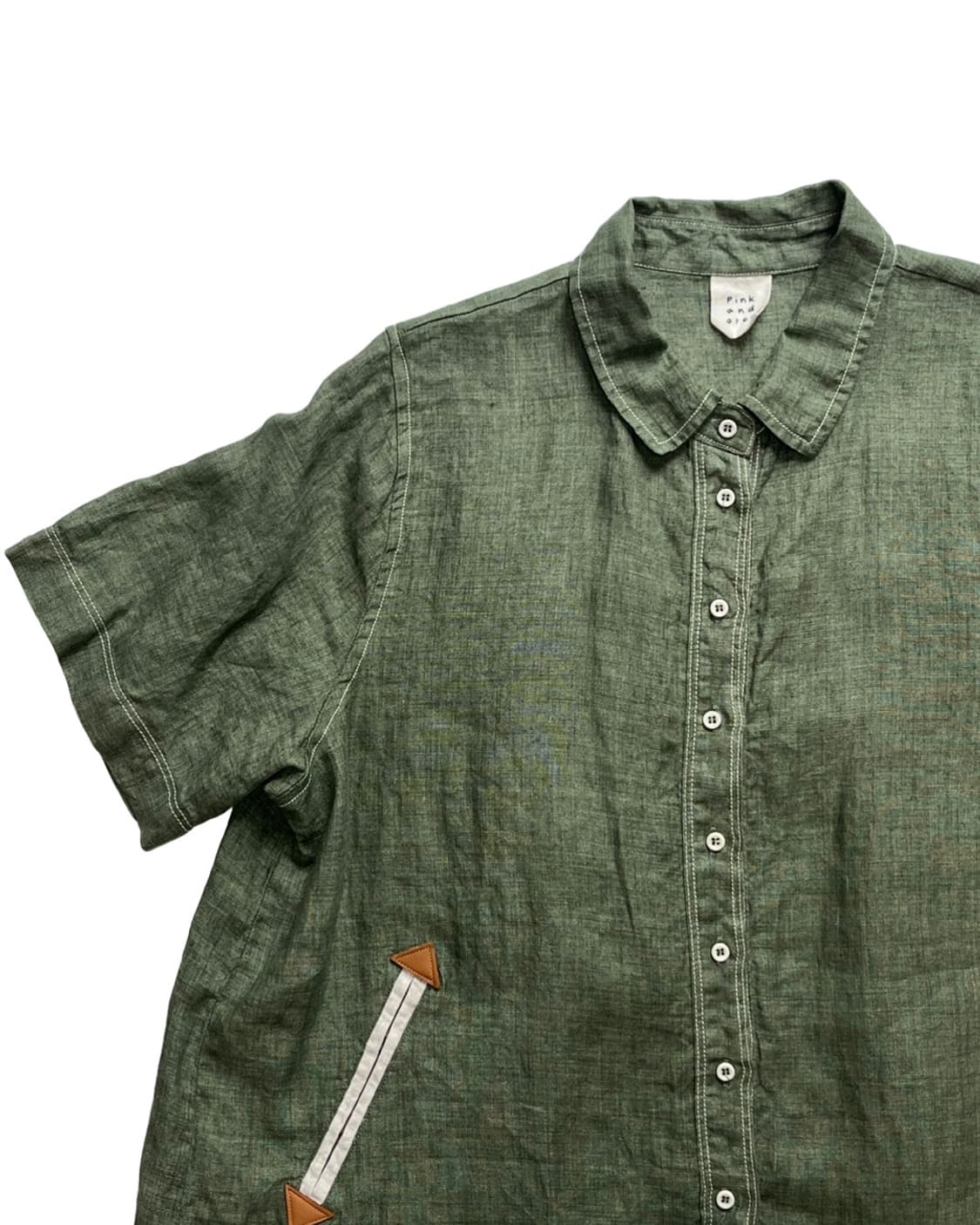 Deep green linen shirt 상품이미지2