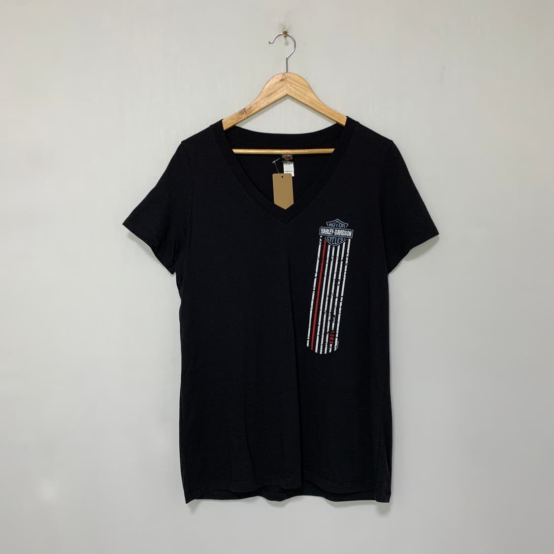 할리데이비슨 빈티지 블랙 반팔 브이넥 티셔츠 XL 남녀공용 상품이미지1