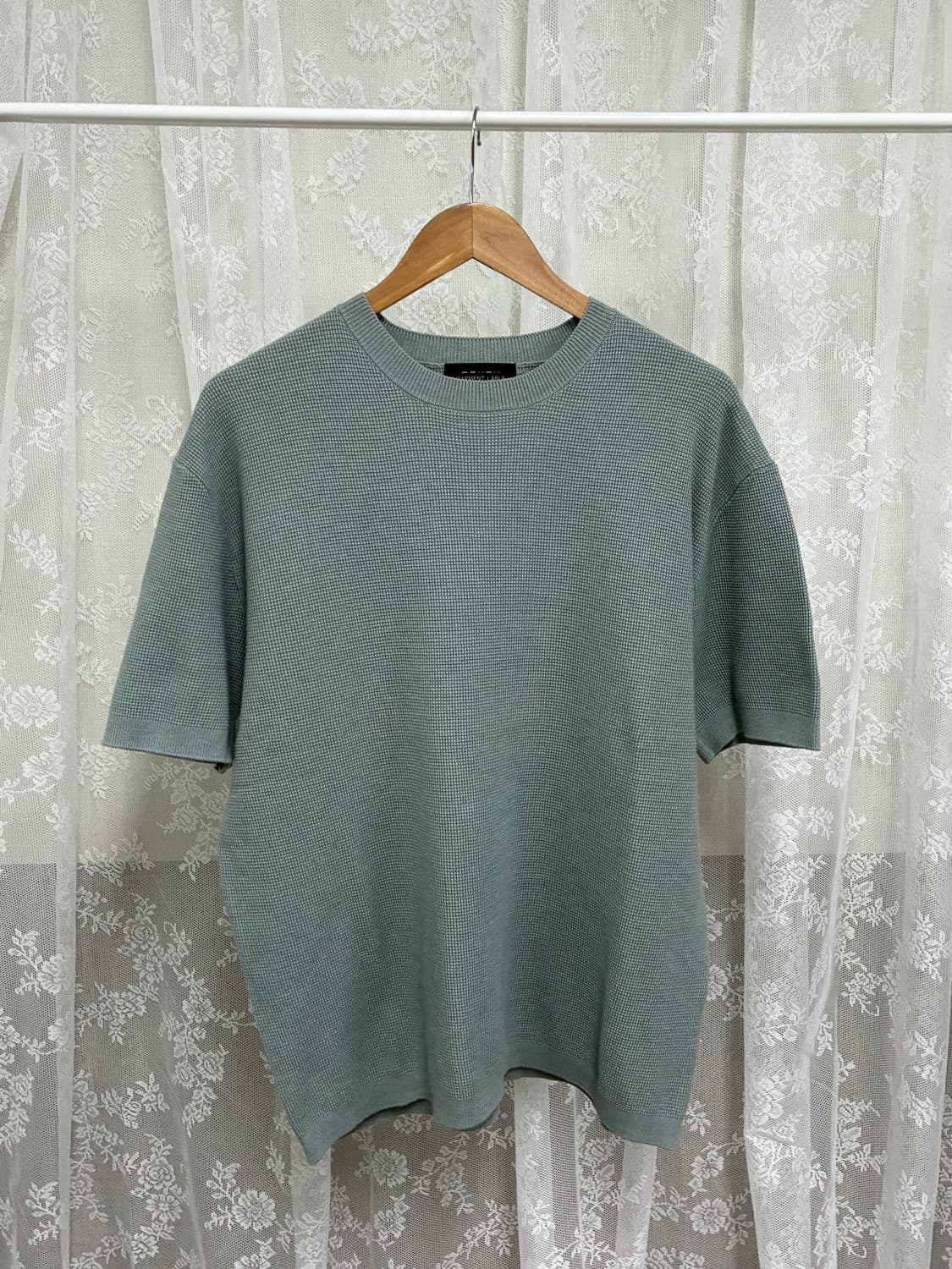 M) 가먼레이블 GARMENT LABLE 반팔 니트 민트 상품이미지1