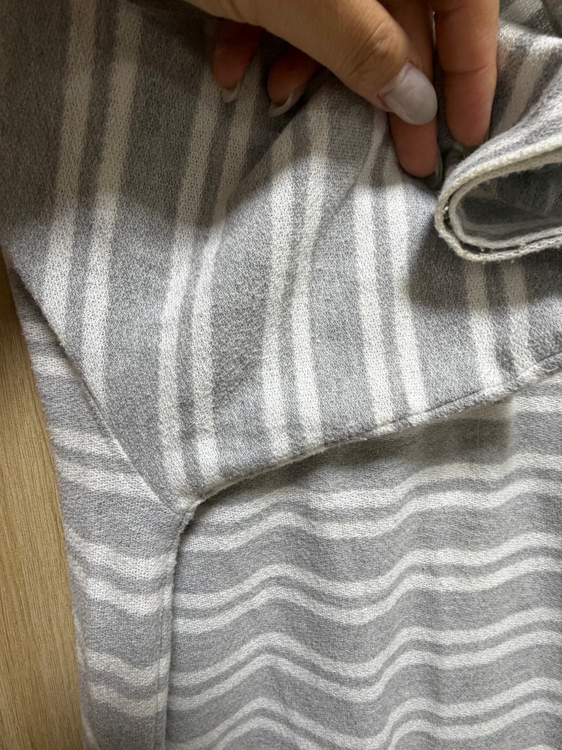 모리걸 스트라이프 반팔 후드집업 스즈코 하구미 상품이미지7