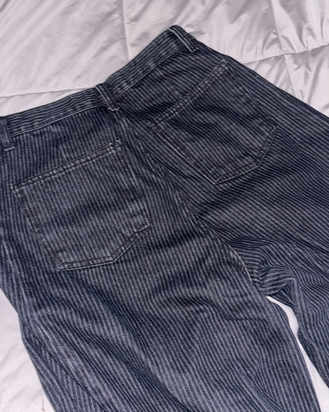 스트라이프 빅 와이드 데님 팬츠 상품이미지3