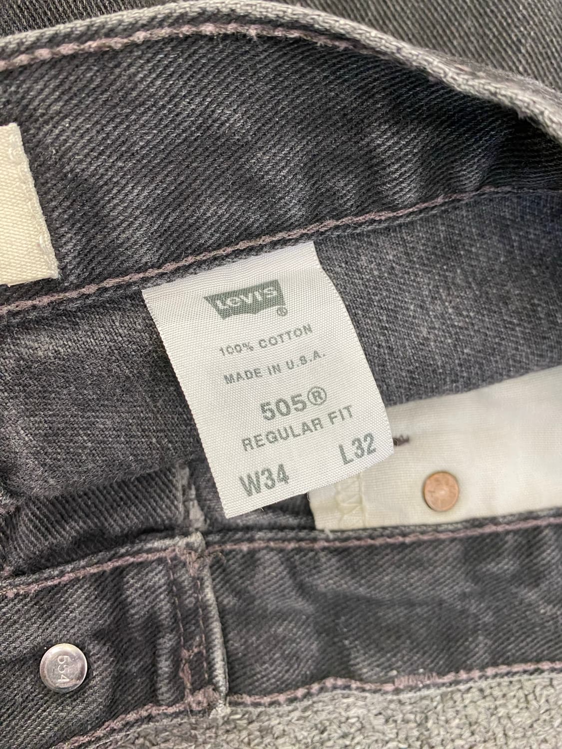 00s Levis 리바이스 505 흑청 데님팬츠 상품이미지7