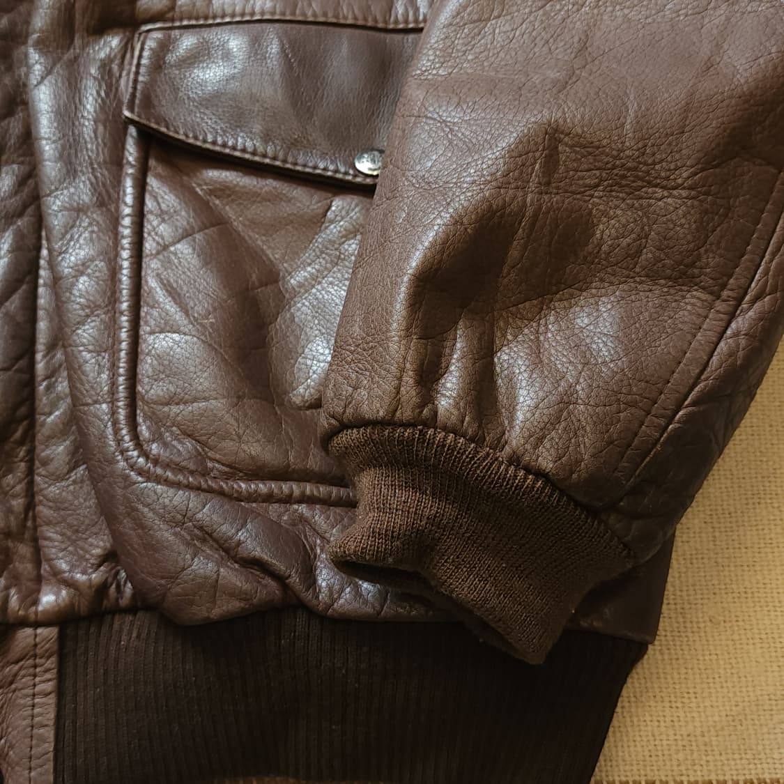 80s 빈티지 가죽자켓 a2 레더자켓 프렌치 레더 플라이트 자켓 M 상품이미지6