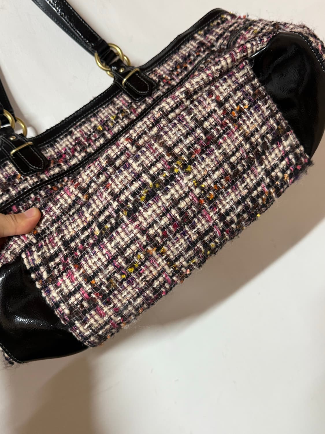 🩷희귀 코치 핑크블랙 트위드 숄더 토트백 상품이미지6