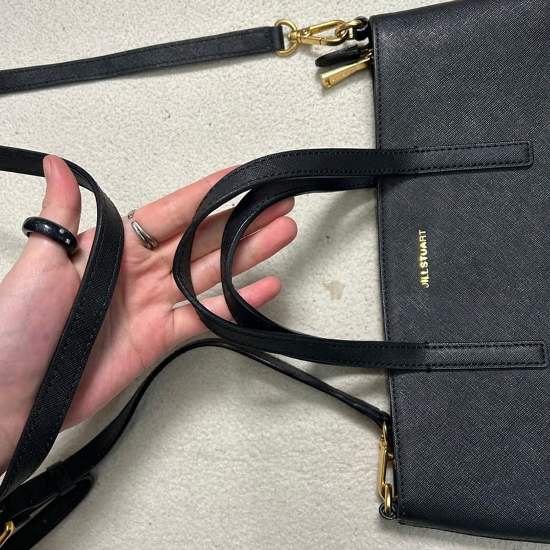 LF 질스튜어트 뉴욕 가죽 토트백 블랙 상품이미지4