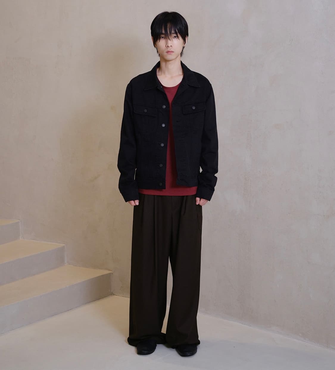 다이브인 LOOSED BELTED WIDE SLACKS BROWN 1 상품이미지2