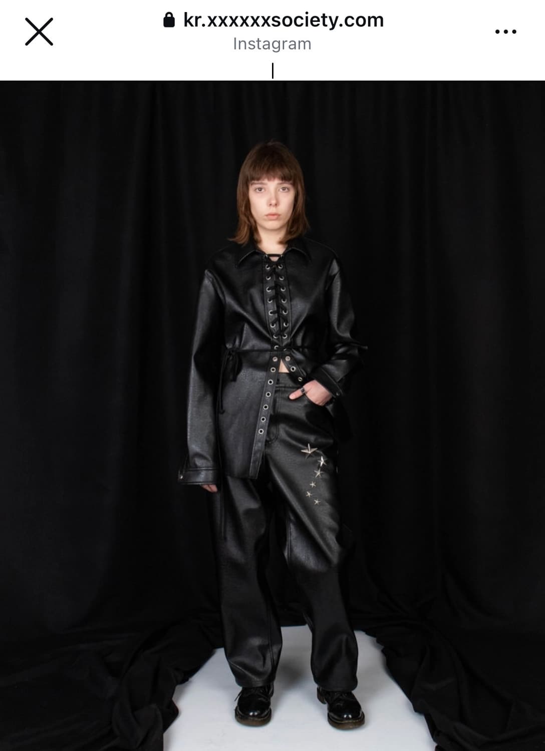 모자이크 소사이어티 레더 팬츠 상품이미지3