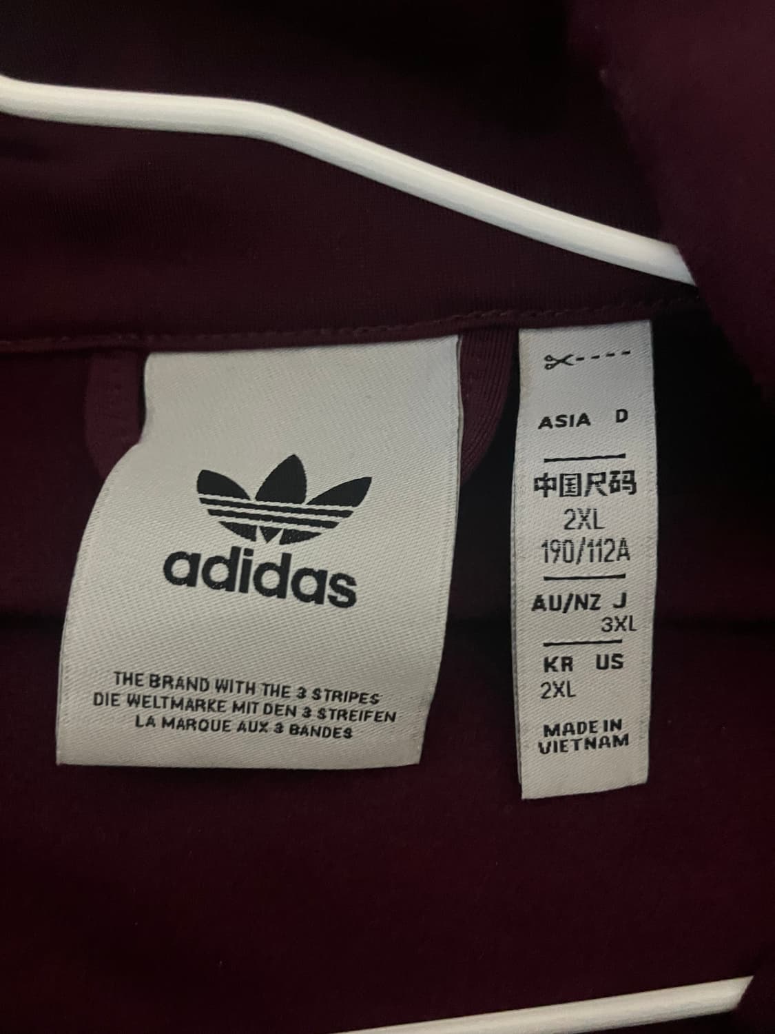 아디다스 져지 트랙탑 버건디 상품이미지3