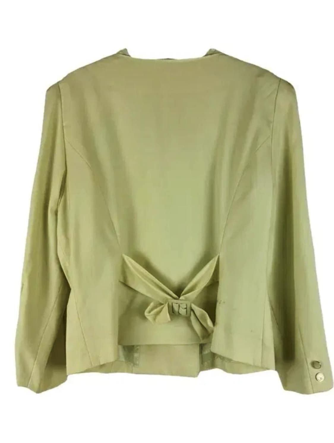 일본빈티지 논카라 더블 도트 긴팔 러블리 자켓 그린 빈티지 모리걸 상품이미지2