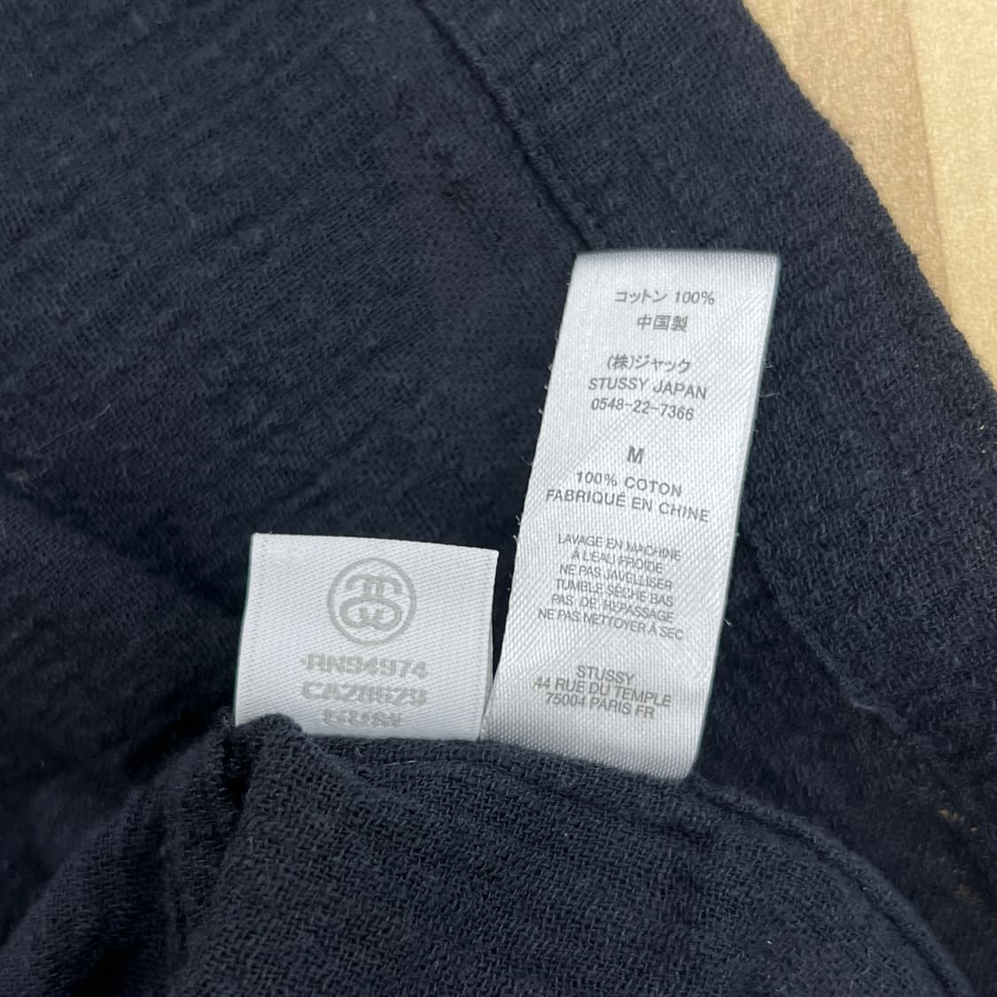 stussy 스투시 블랙 플리츠 반팔 셔츠 M 상품이미지9