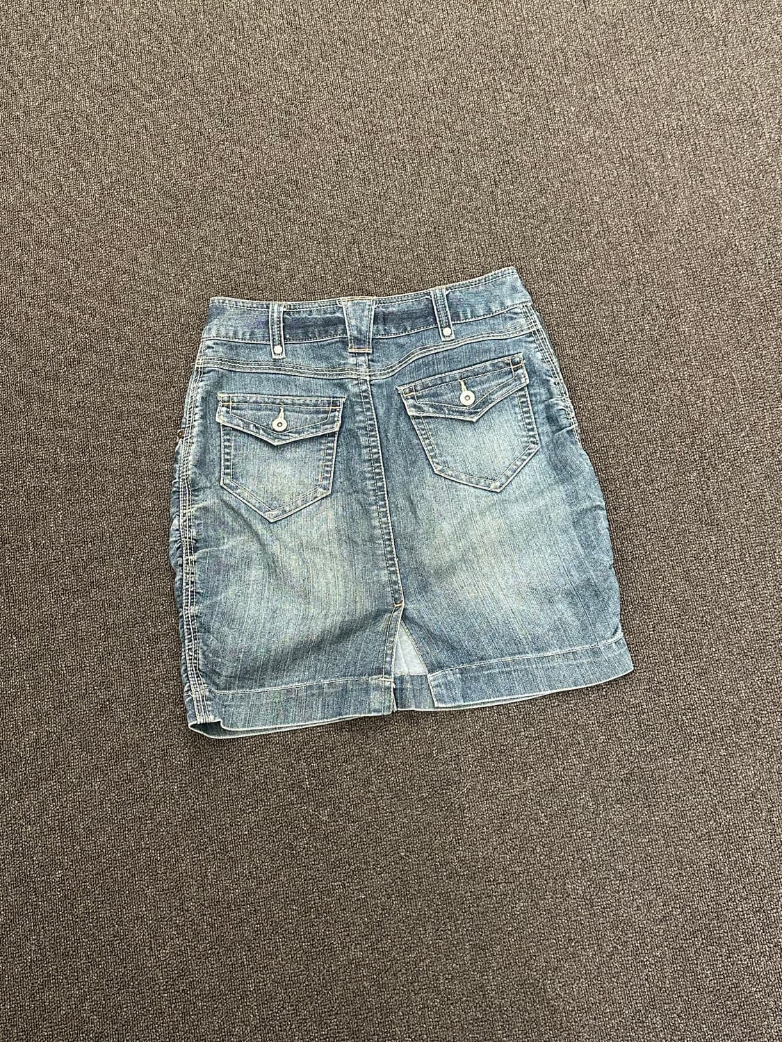 S)Japanese vintage 데님 셔링 미니 스커트 상품이미지5