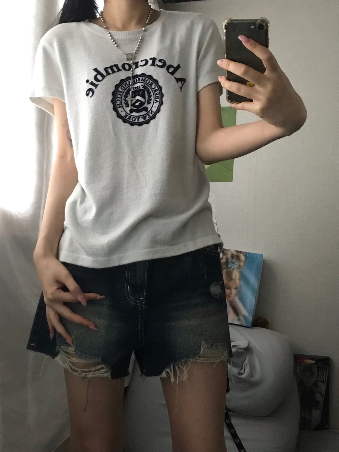 아베크롬비 화이트 반팔티셔츠 상품이미지5
