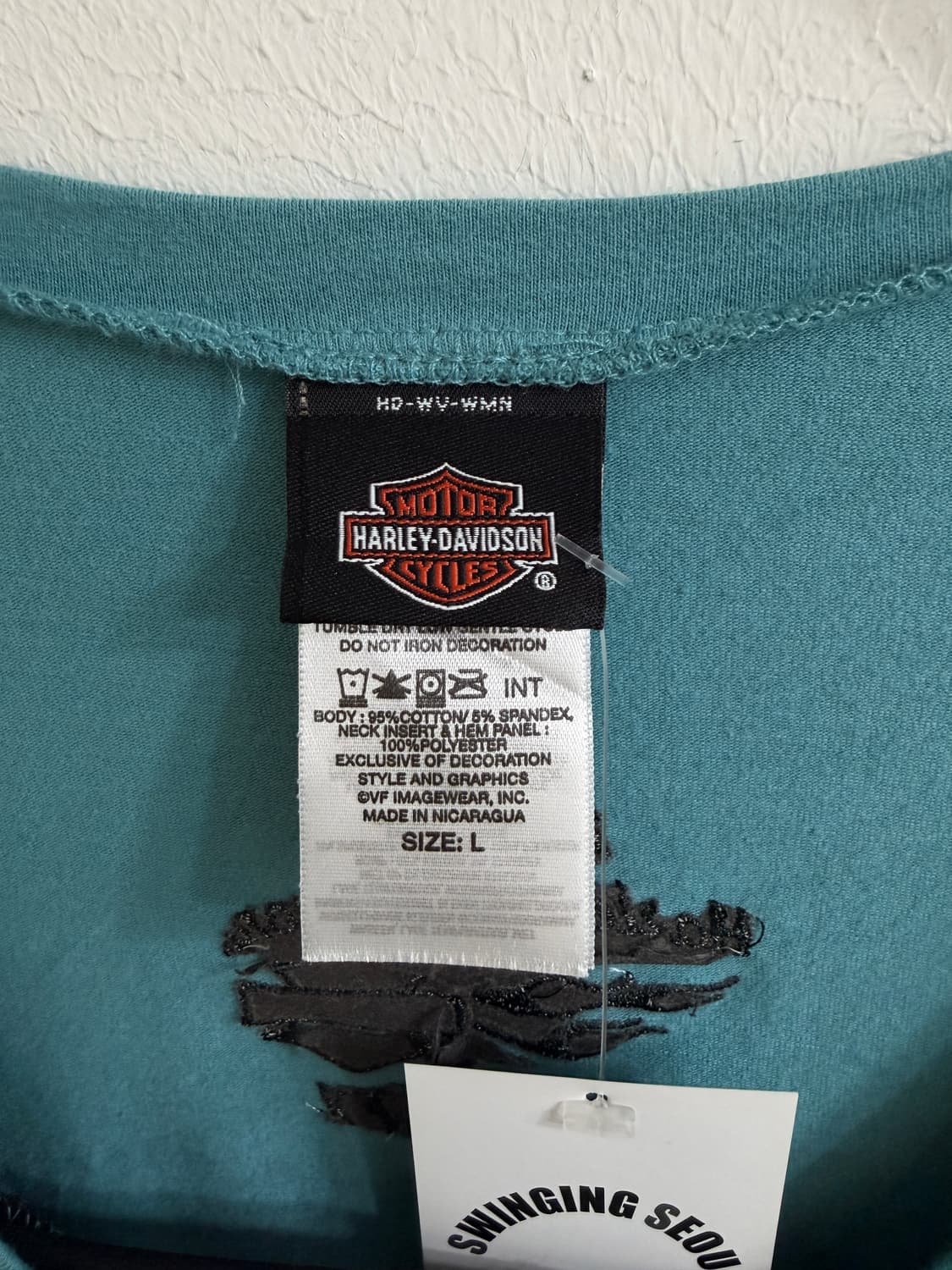 (상의 세트) 할리데이비슨 민트 레이어드 롱슬리브 + 펑크 나시 세트 상품이미지4