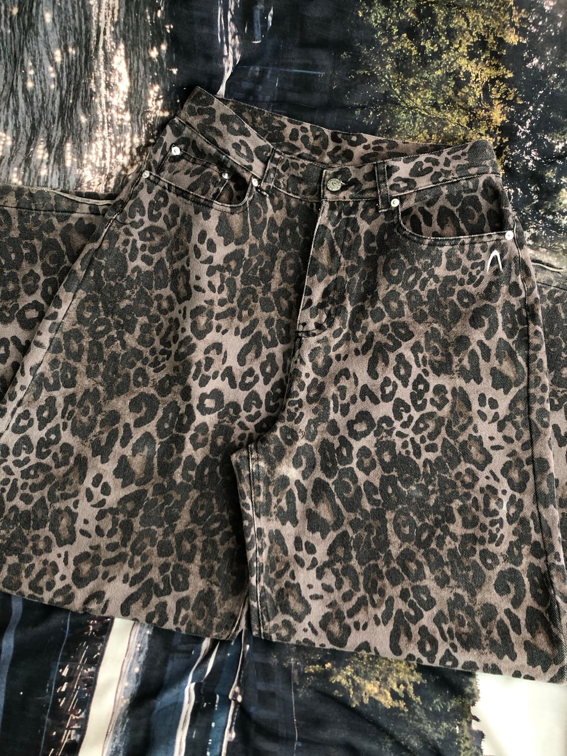 아캄 Leopard Pattern Cotton Pants (Purple) 상품이미지2