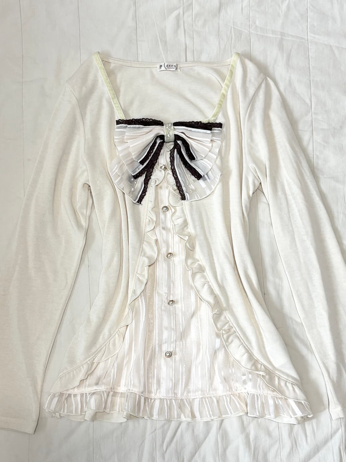 엑시즈팜 빅리본 롱슬리브 로걀탑 라떼갸루 히메갸루 상품이미지1