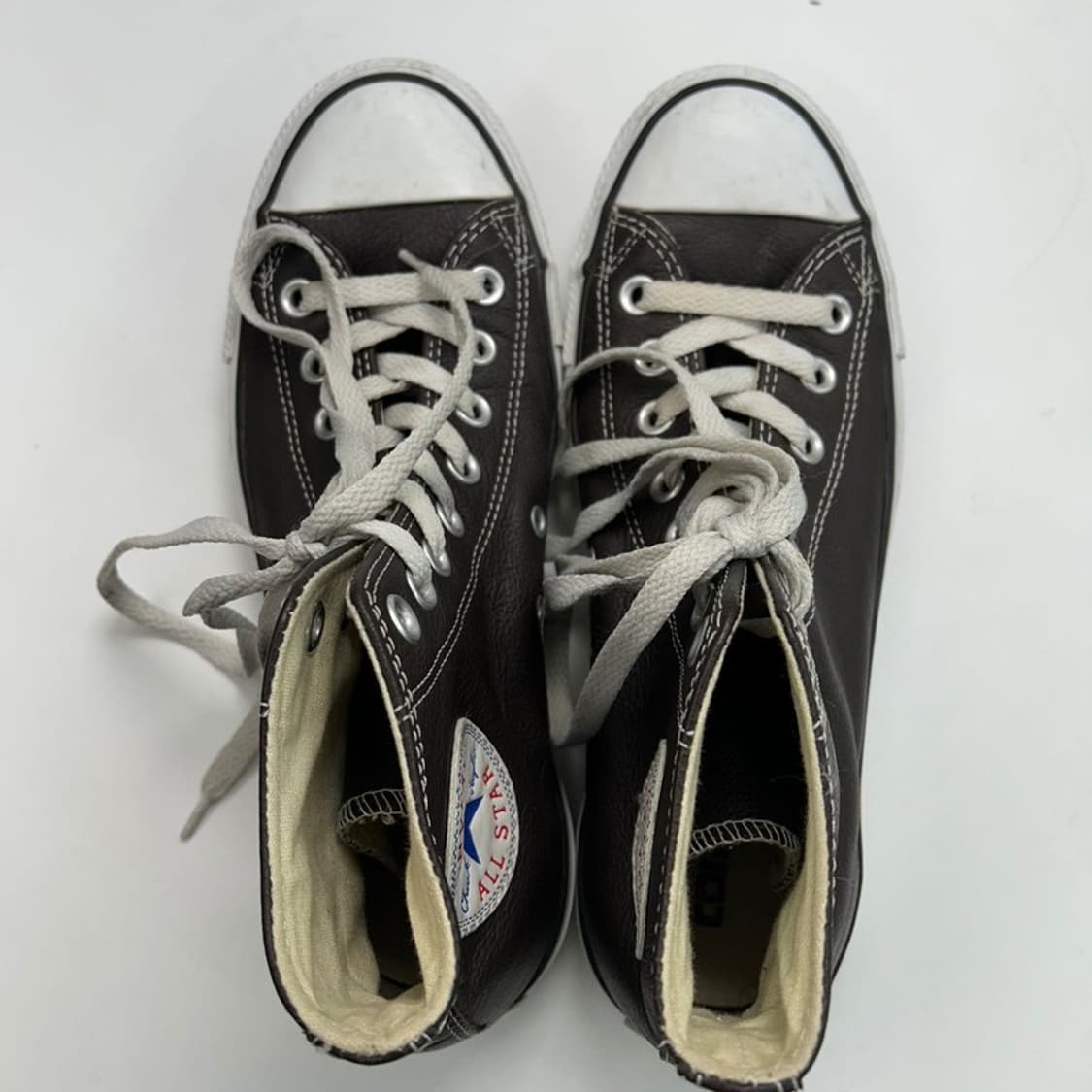 컨버스 척 테일러 올스타 하이탑 브라운 레더 스니커즈 245 상품이미지5