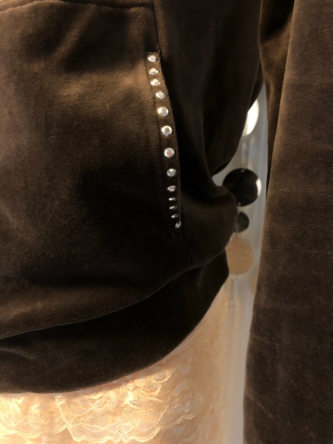  brown velvet cubic hoodie 상품이미지5