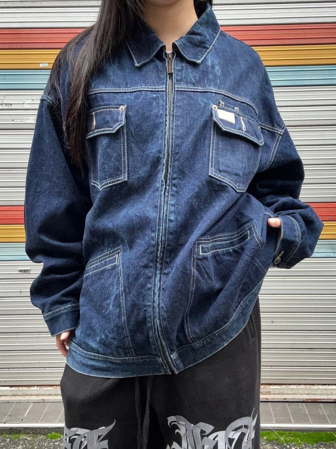 90s ROCA WEAR 레어 생지 스티치 트러커 데님자켓 상품이미지3