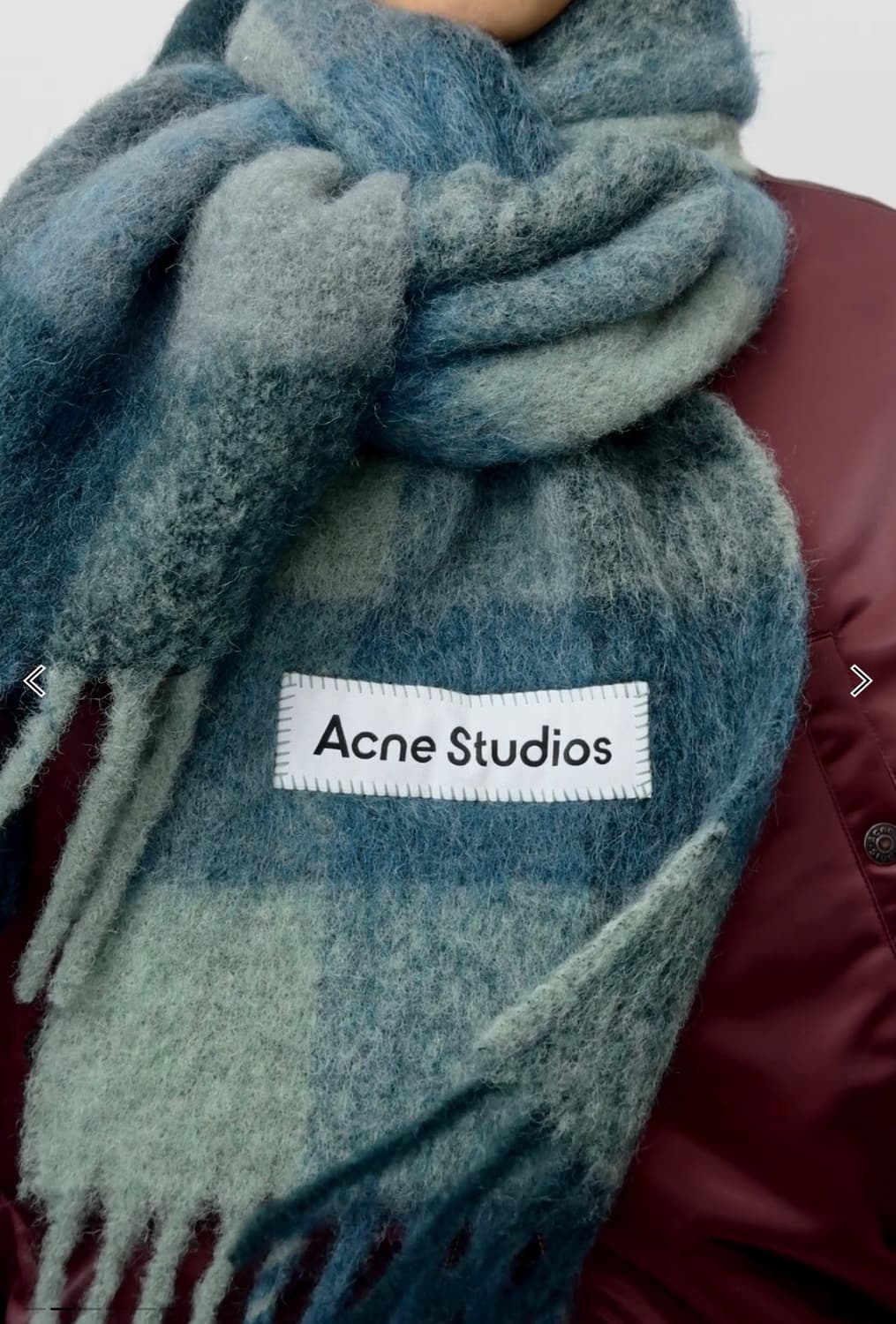 아크네스튜디오 알파카 모헤어 머플러/그린 체크 상품이미지2