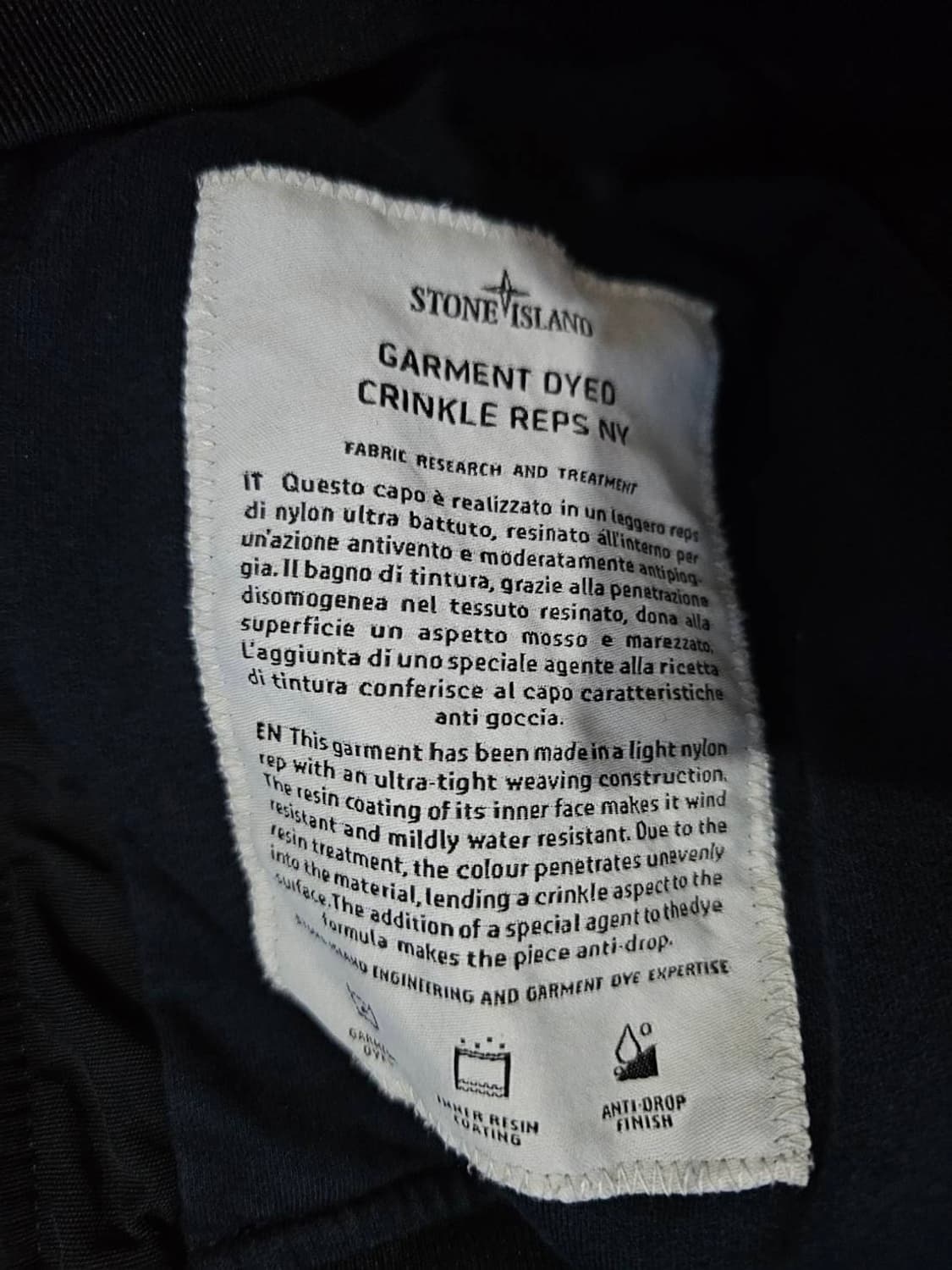 [백화점판/S급] 스톤아일랜드 크링클랩스 봄버 자켓 105 / XL 상품이미지5
