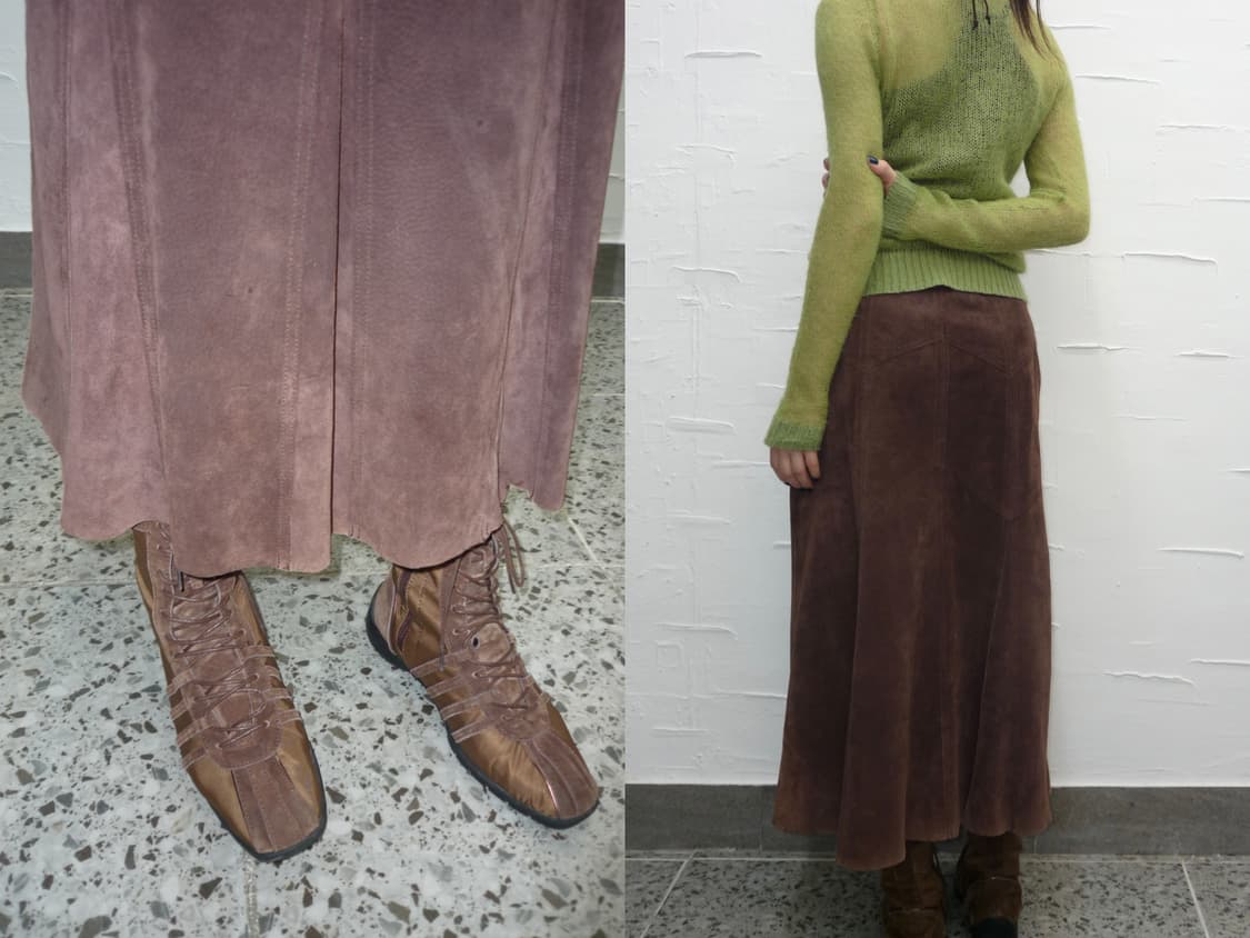 cocoa suede long skirt 상품이미지2
