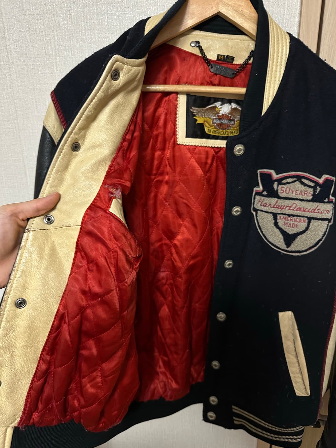 할리데이비슨 50주년 레더 바시티 자켓 상품이미지5