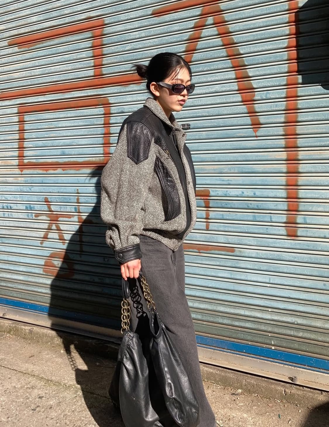 양가죽 체인 호보백 상품이미지1