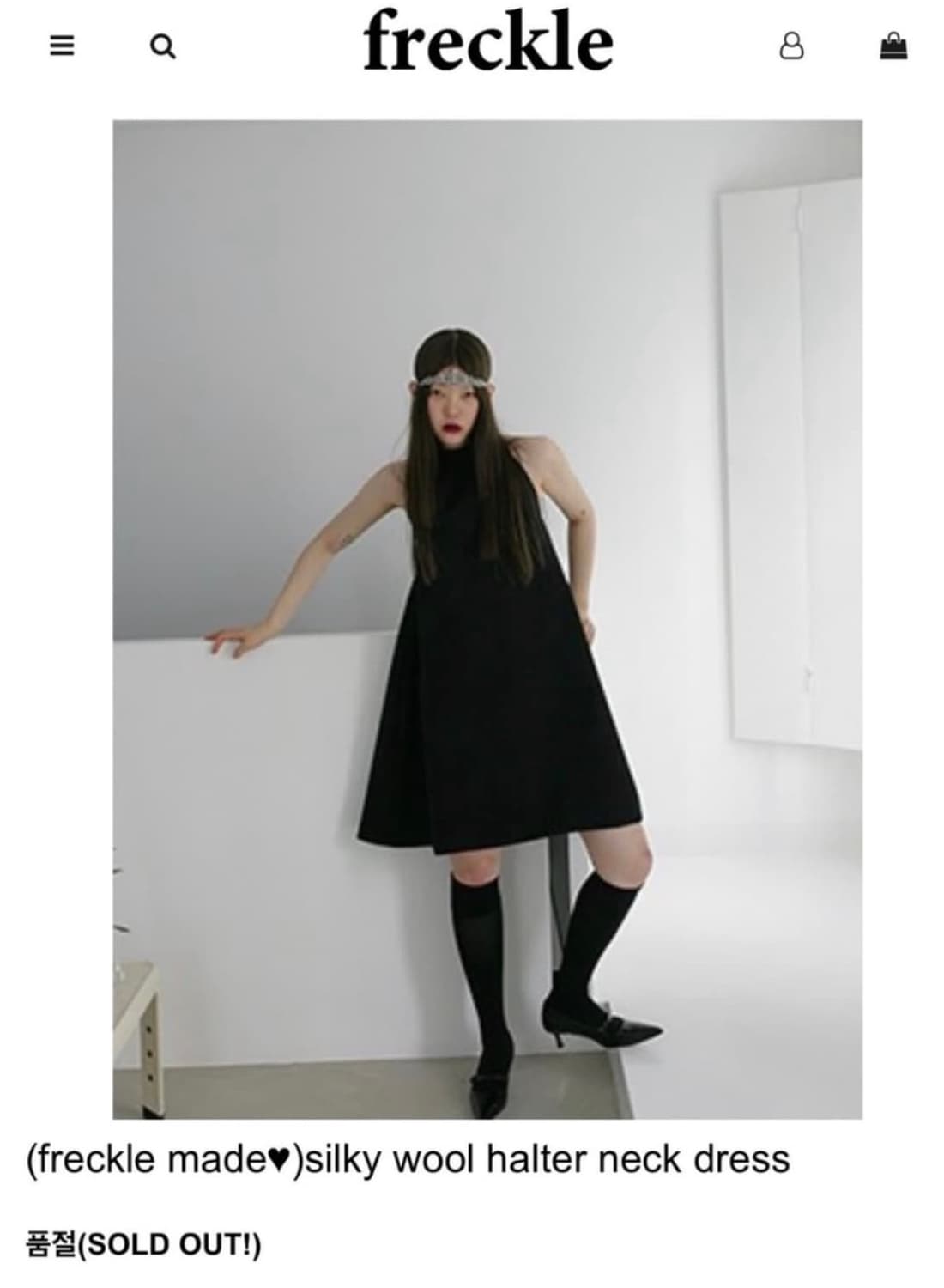 (프레클) 실키 울 홀터넥 원피스 상품이미지1