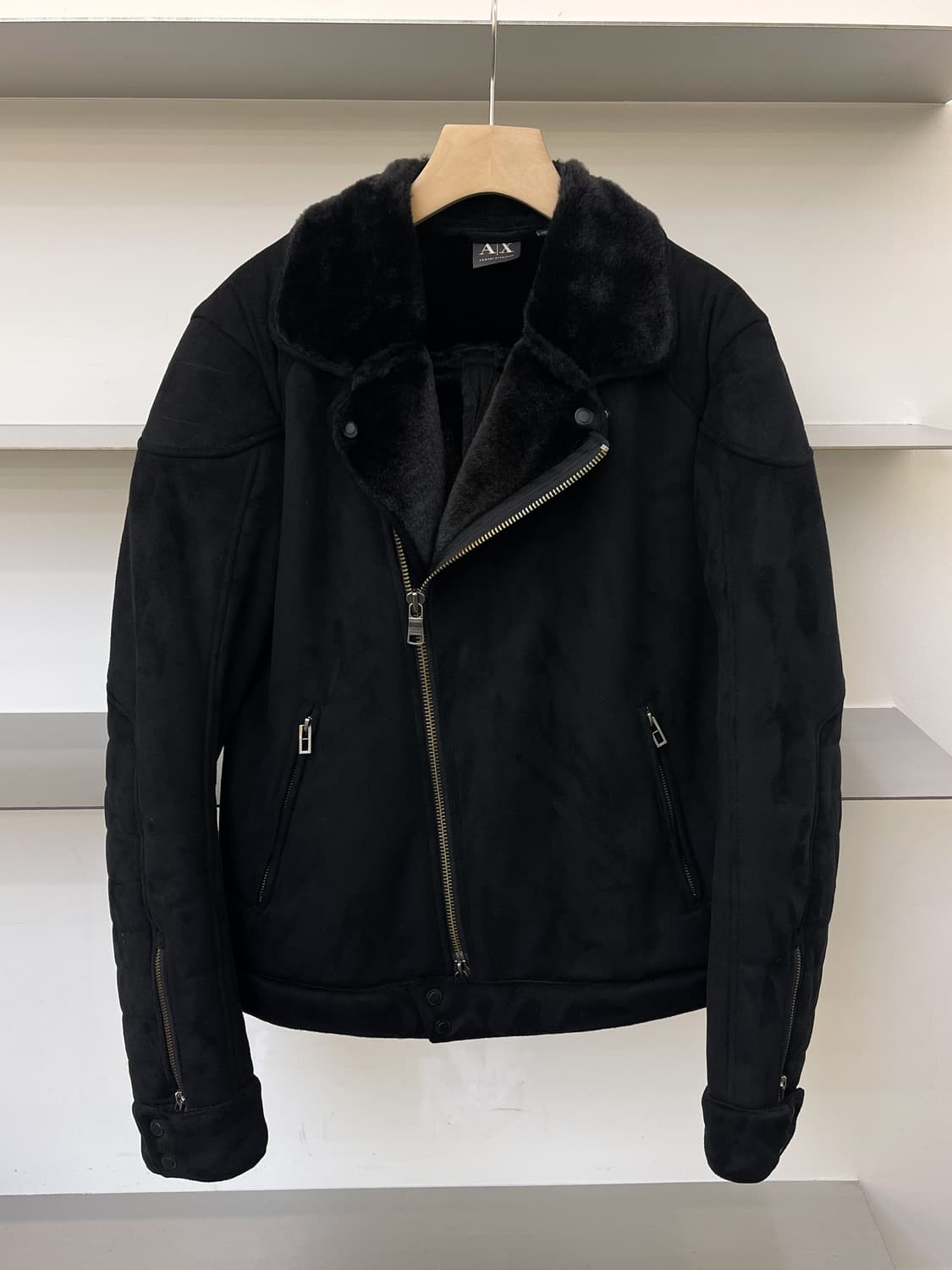 아르마니 익스체인지 투웨이 폭스 퍼 라인 바이크 자켓 상품이미지1