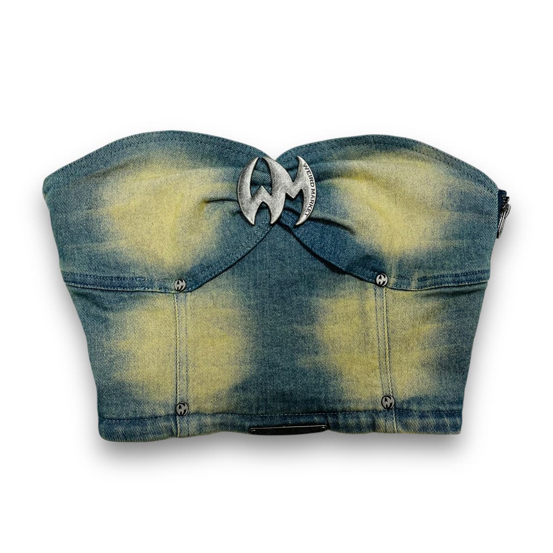 위어드 마켓 워시드 엠블럼 워시드 데님 슬리브리스 상품이미지3