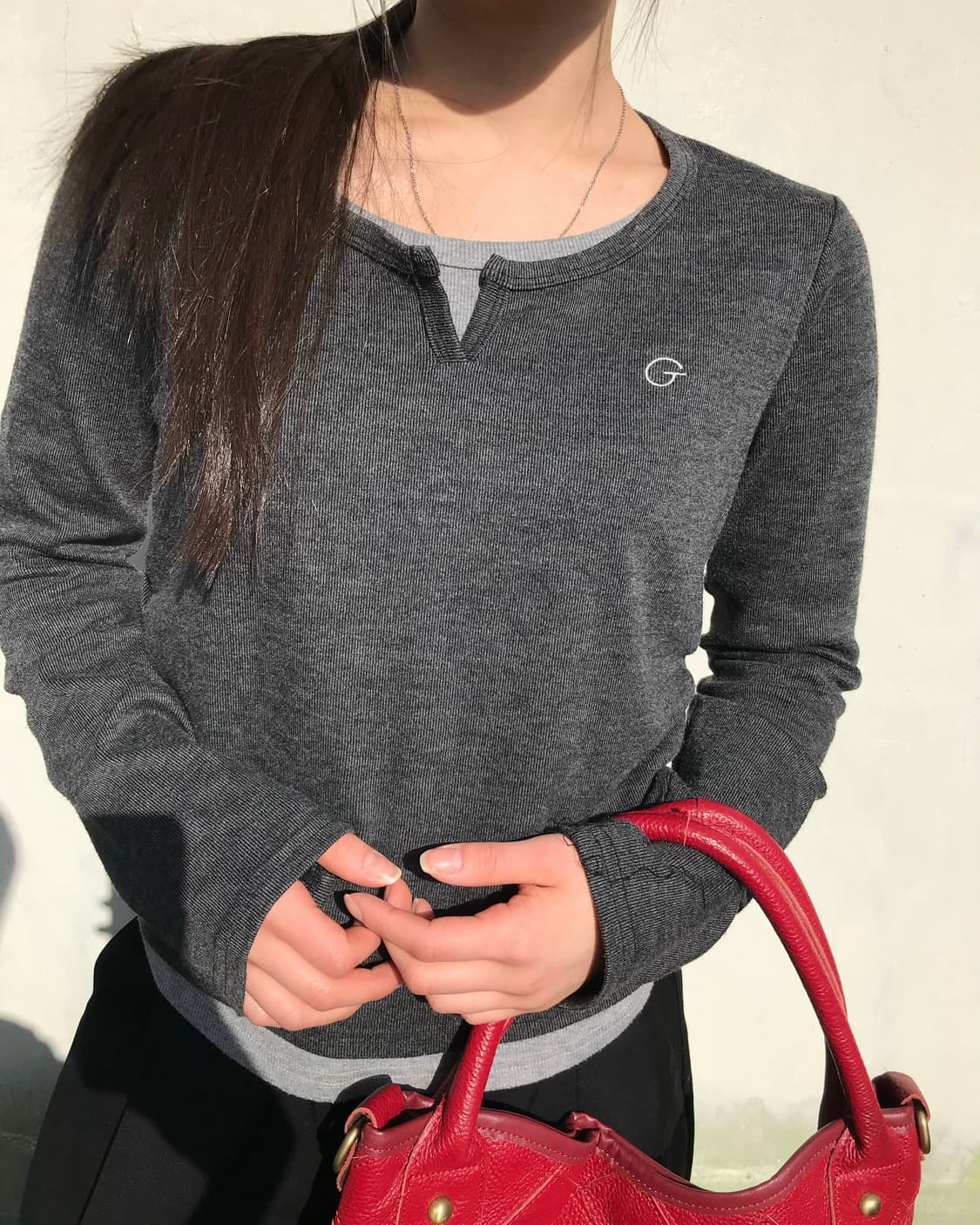 그레이 투톤 롤슬리브 상품이미지2