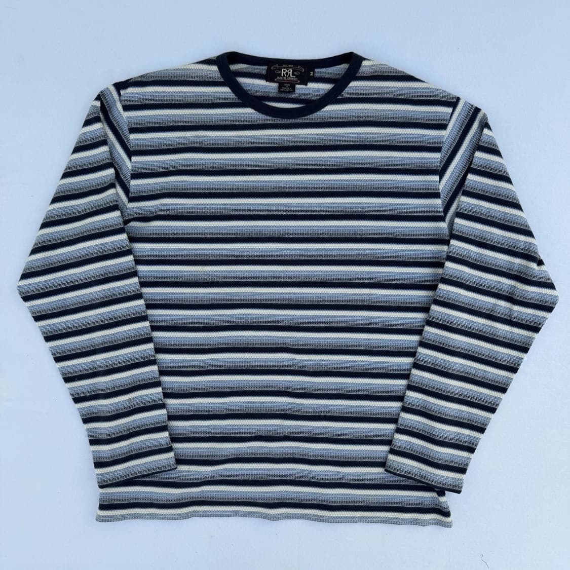 90s 더블알엘 RRL 써멀 자카드 보더 롱슬리브 티셔츠 상품이미지1