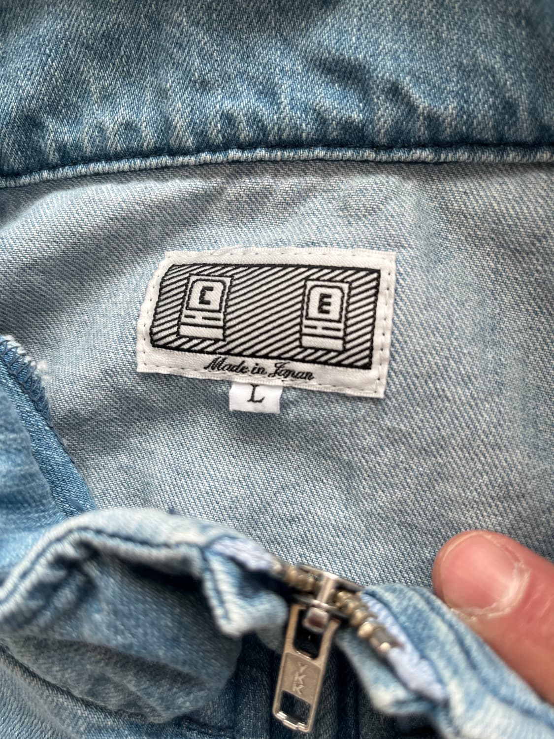 카브엠트 블리치드 데님 하프 집 자켓 사이즈 L 상품이미지3