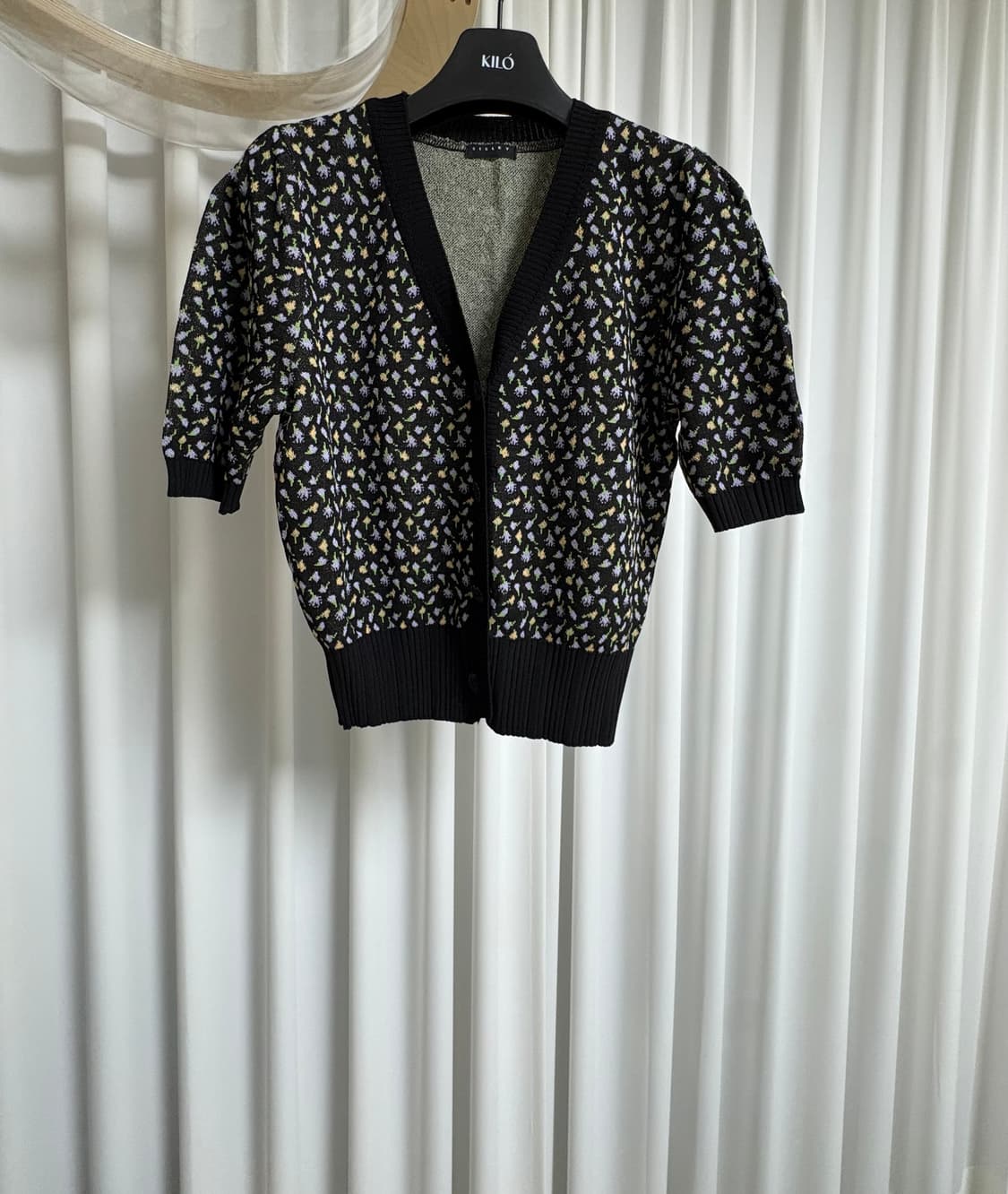 시슬리 플라워 자카드 가디건 상품이미지1
