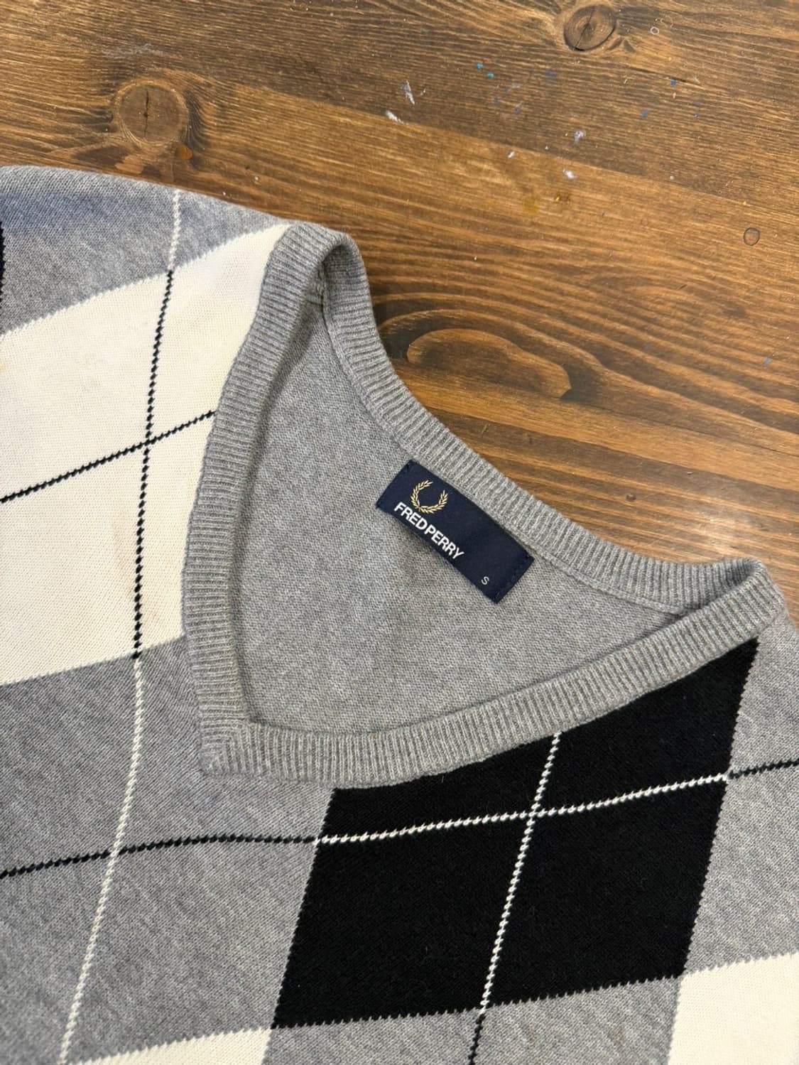 프레드페리 아가일 니트 슬림100 상품이미지8