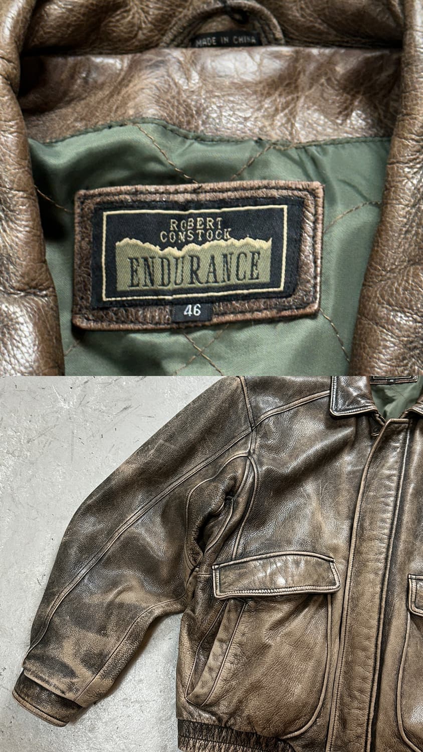 90's 빈티지 레더 봄버 자켓 빈티지 레더 자켓 상품이미지9