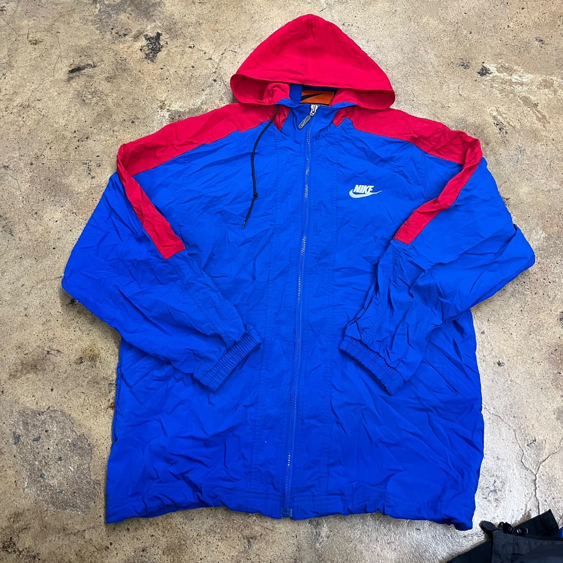 [정품/95] 나이키 바람막이 자켓 블루 레드 후드 b14 상품이미지2