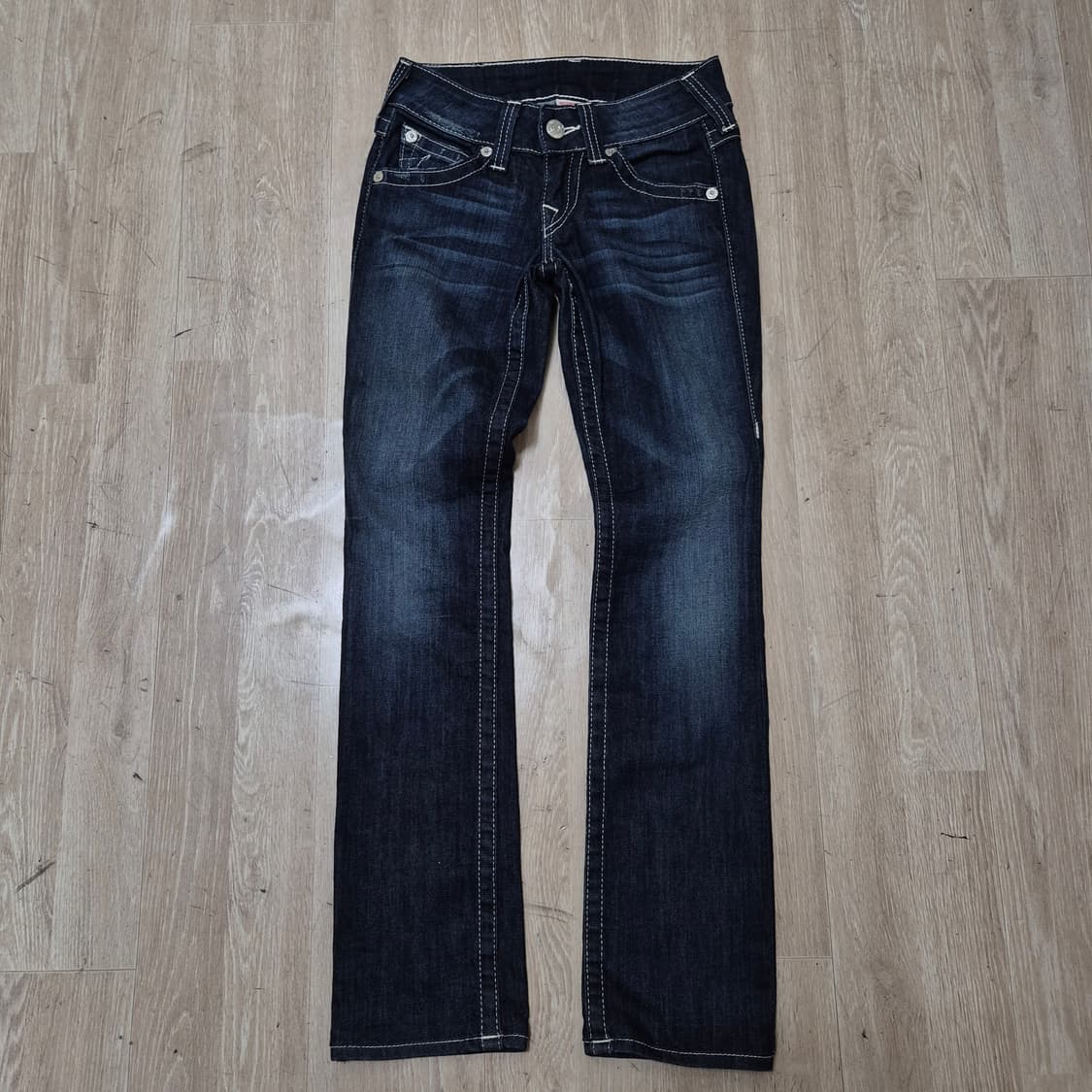 트루릴리전 여성 유스티치 워싱 부츠컷 데님진 청바지 상품이미지1