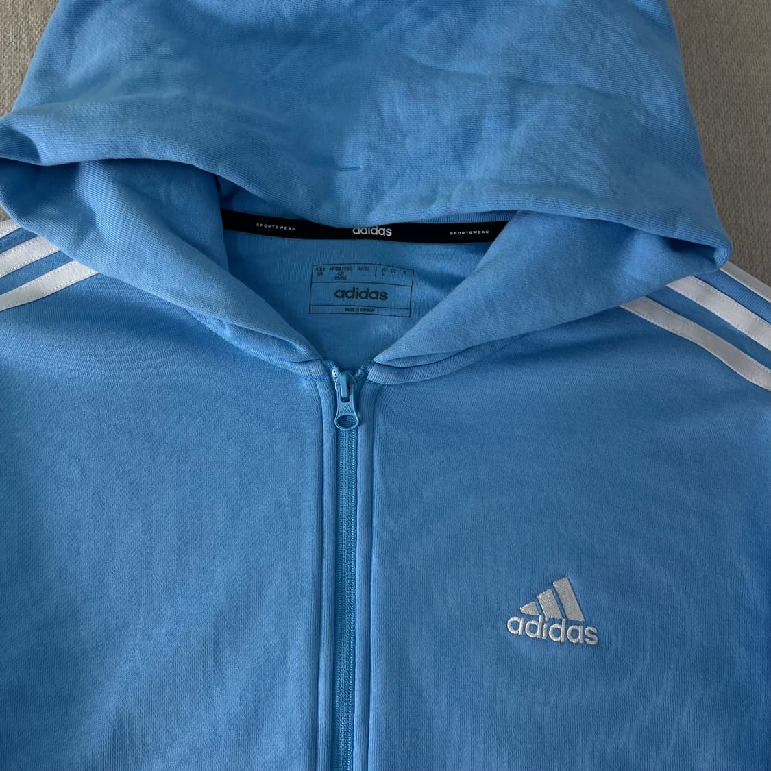 105 아디다스 연하늘 희귀 스카이블루 후드집업 상품이미지2