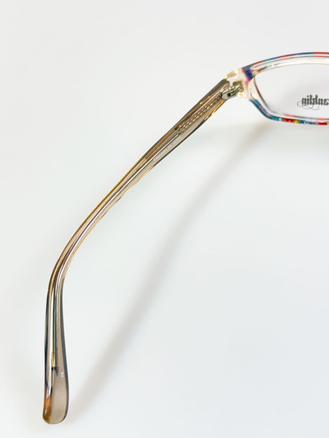 90s FRANKLIN 패턴 뿔테 스퀘어 프레임 빈티지 안경 상품이미지7