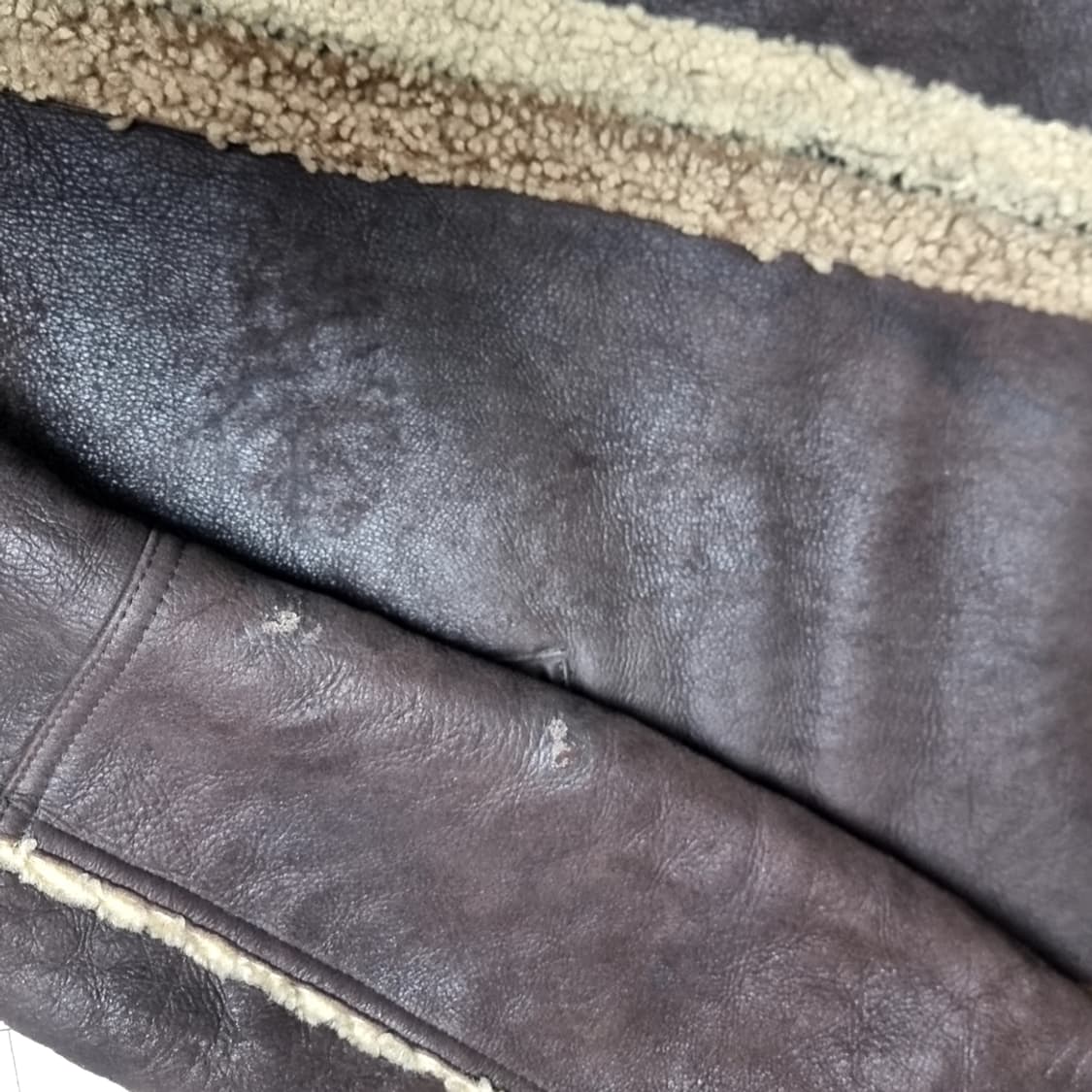 90년대 빈티지 체이스컬트 양털 무스탕 자켓 브라운(100) 상품이미지3