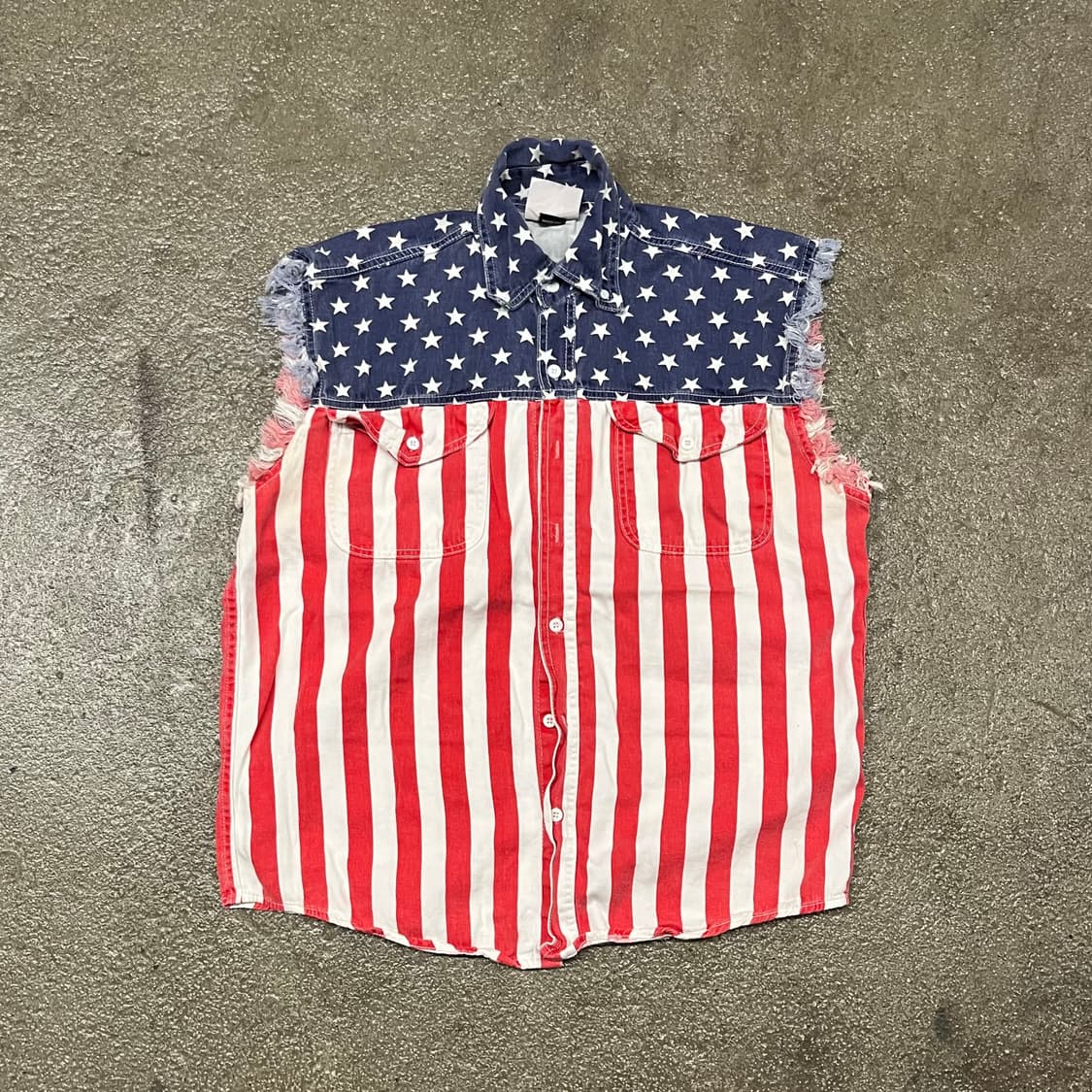 빈티지 성조기 슬리브리스 셔츠 (105) 상품이미지1