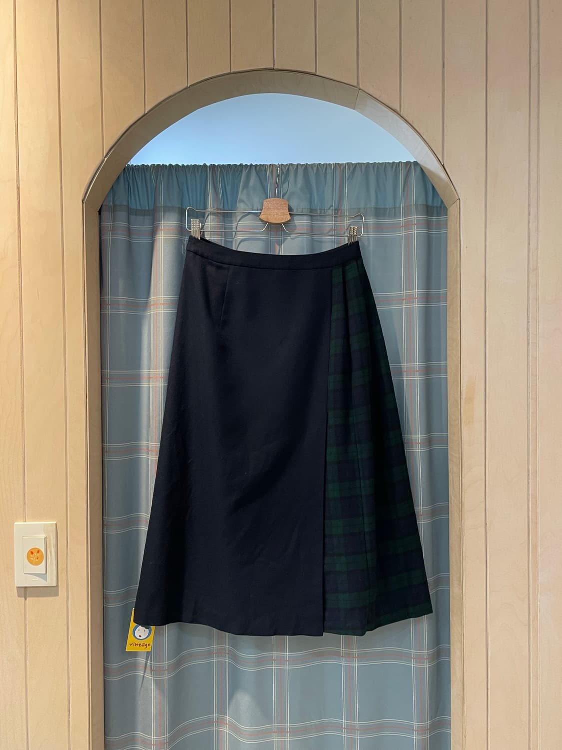 일본빈티지 체크배색주름스커트 상품이미지5