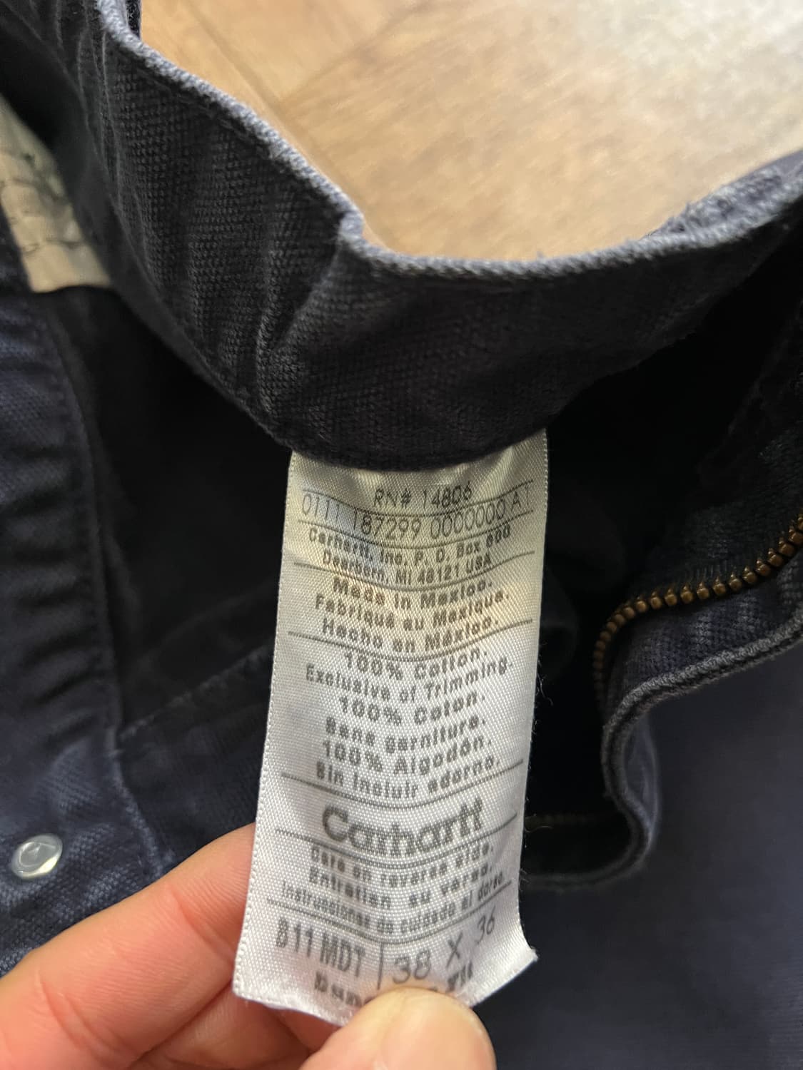 [38]칼하트 USA 빈티지 워싱 미드나잇 네이비 카펜터 워크팬츠 상품이미지8