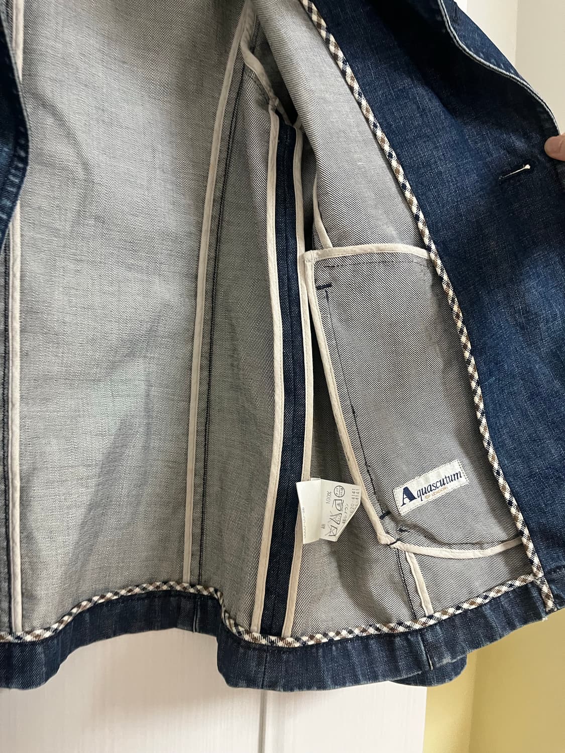 Aquascutum 데님 더블 피코트 청 자켓 상품이미지10