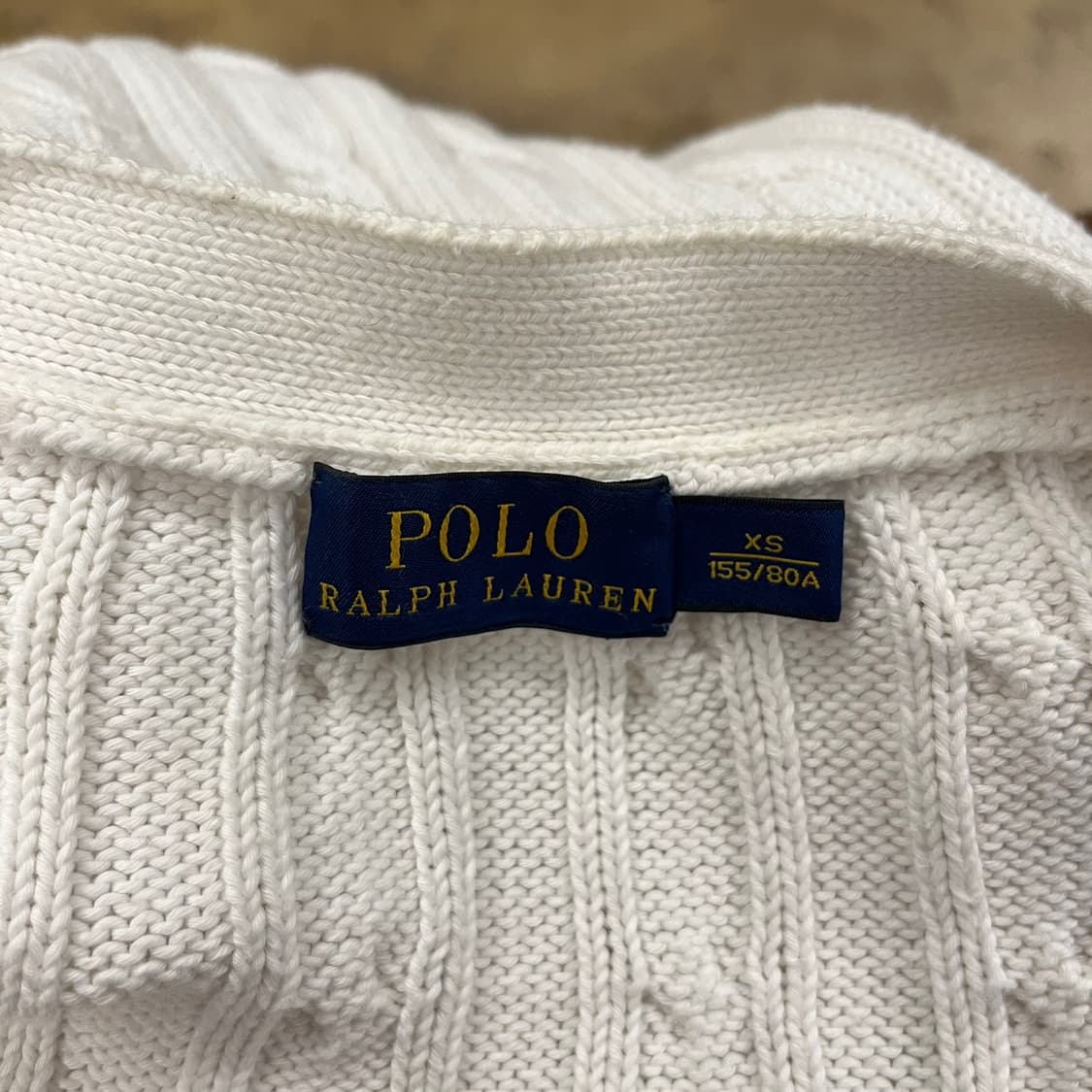 폴로 랄프로렌 화이트 꽈배기 브이넥 니트 가디건  상품이미지5