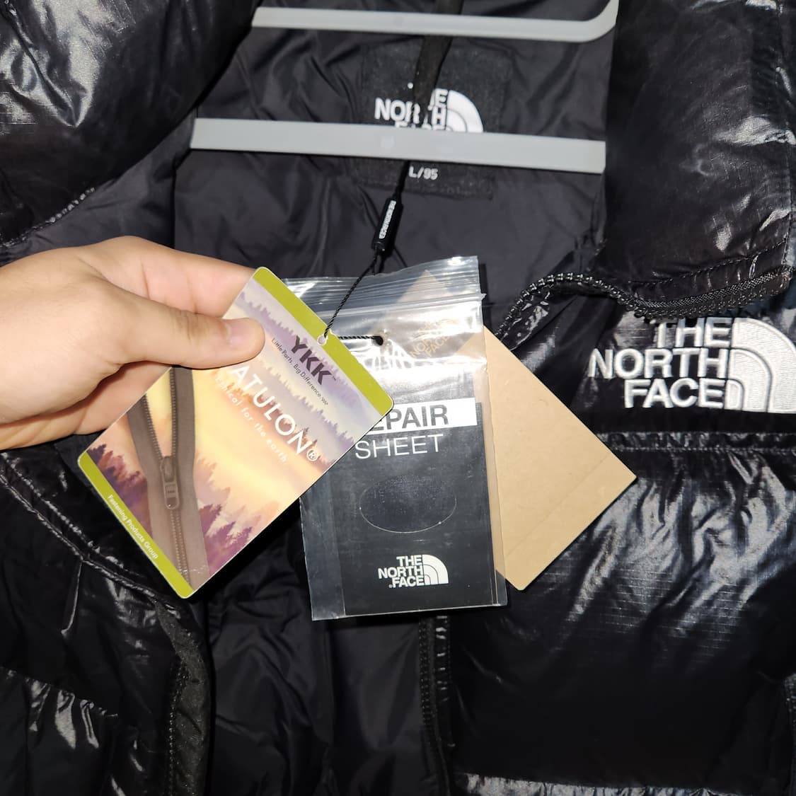 우먼스 눕시 숏 패딩 블랙 L 95 상품이미지3