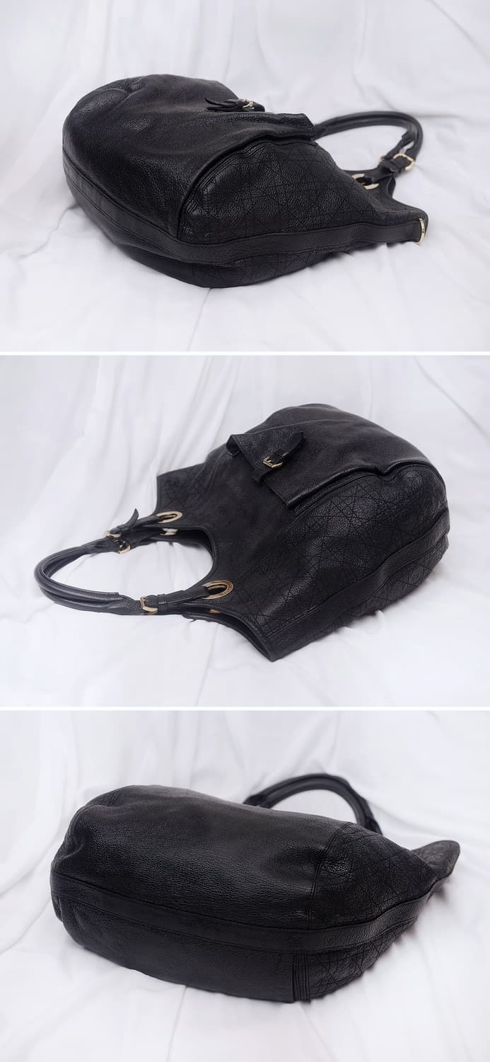 디올 (Dior) 블랙 까나쥬 디어스킨 빅토트.숄더백 상품이미지4