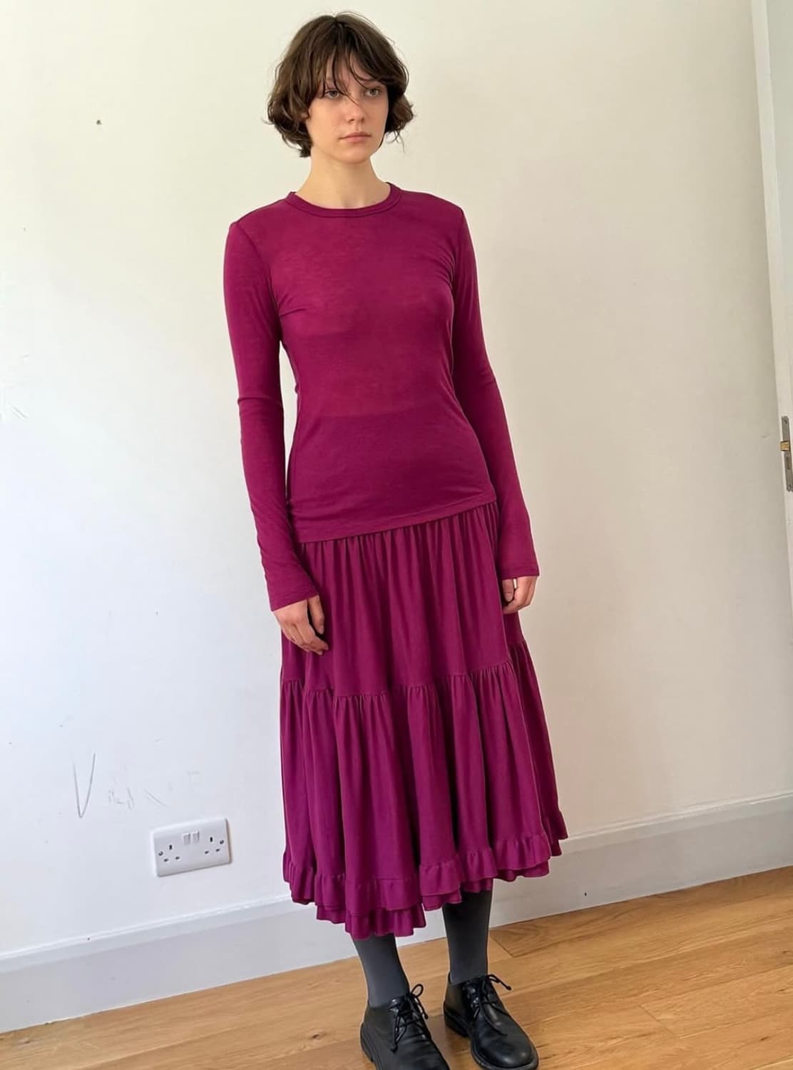 cosmoss 코스모스 프릴 스커트 마젠타 상품이미지3